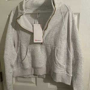 Lululemon oversized scuba half zip funnel neck- light grey (DUPE)